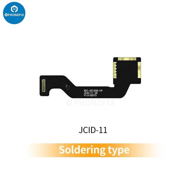 JCID rear camera repair FPC cable for iPhone XR to Pro Max, used as a Face ID repair tool by PHONEFIX, shown in the image.