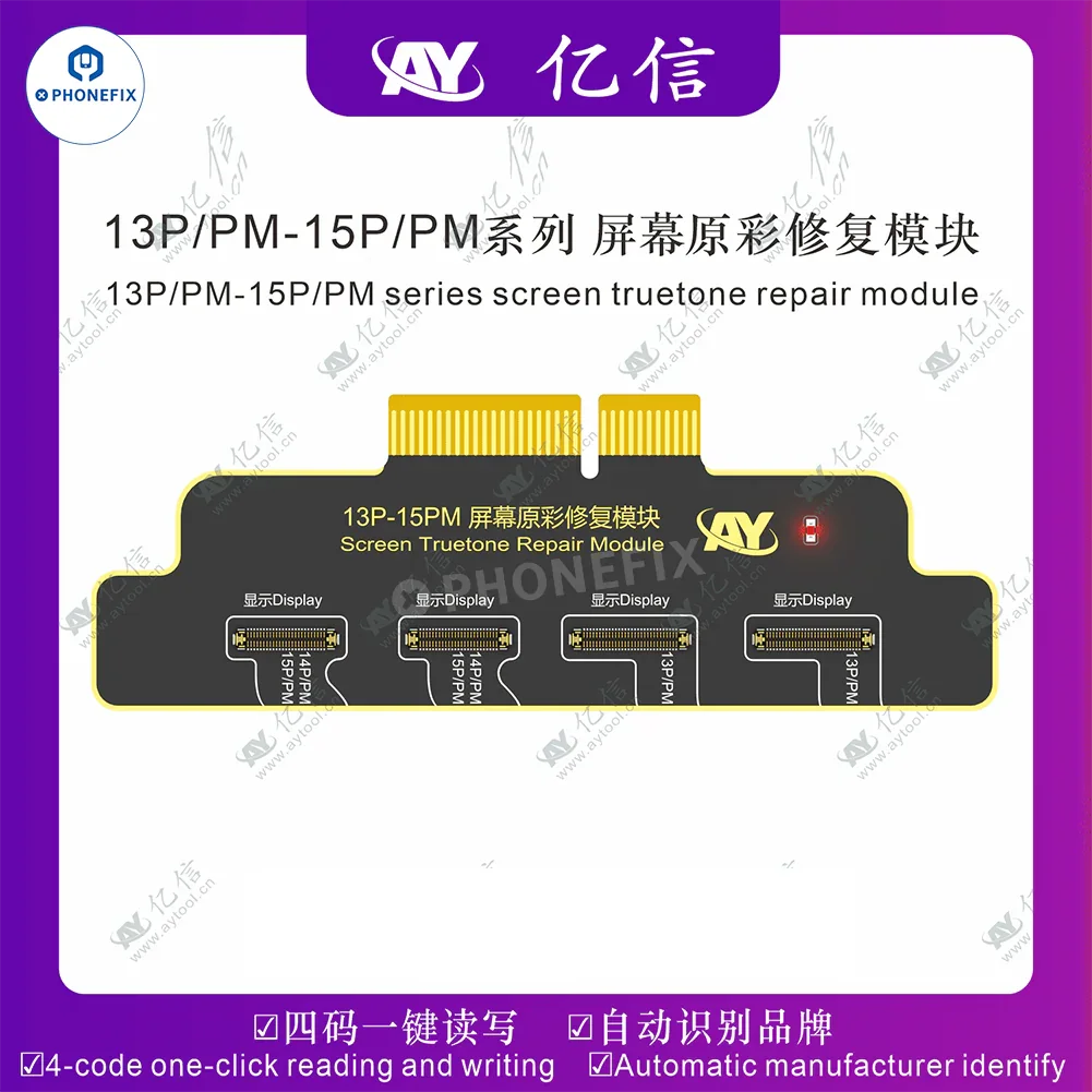 Phonefix A108 BOX multi-function repair programmer for iPhone 8-16 Pro Max, face ID repair tool, shown with battery board components.