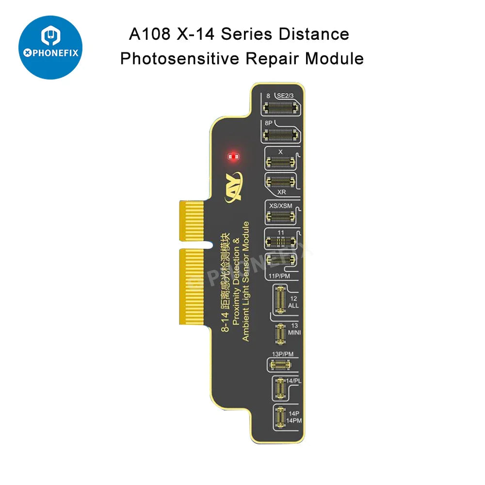 PHONEFIX AY A108 earpiece FPC cable repair tool for iPhone True Tone Face ID, showing the small connector and cable.