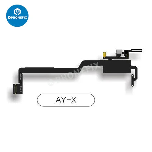 PHONEFIX AY A108 earpiece FPC cable repair tool for iPhone True Tone Face ID, showing the small repair component on a white background.
