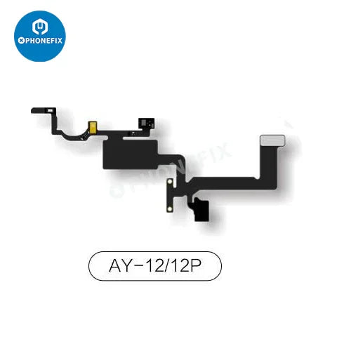 PhoneFix AY A108 earpiece FPC cable repair tool for iPhone True Tone Face ID, showing the small, detailed repair component.