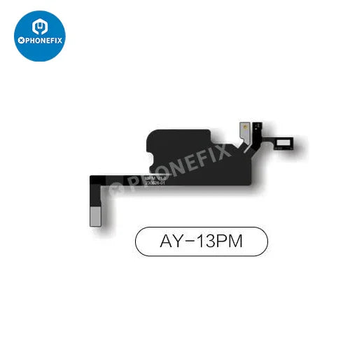 PhoneFix AY A108 earpiece FPC cable repair tool for iPhone True Tone and Face ID repair, showing the small repair component.