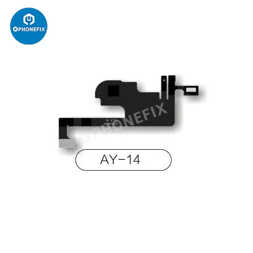 PHONEFIX AY A108 earpiece FPC cable repair tool for iPhone True Tone Face ID, showing the small replacement cable component.