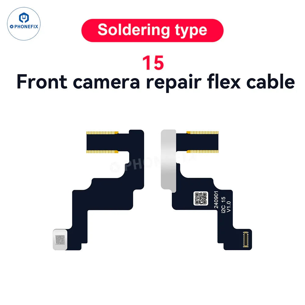 iPhone 14-15 Pro Max i2C front camera repair FPC cable for Face ID repair by PHONEFIX, shown on a white background