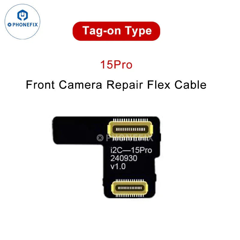 PHONEFIX iPhone 14-15 Pro Max front camera FPC cable for Face ID repair, showing the flexible repair tool cable.