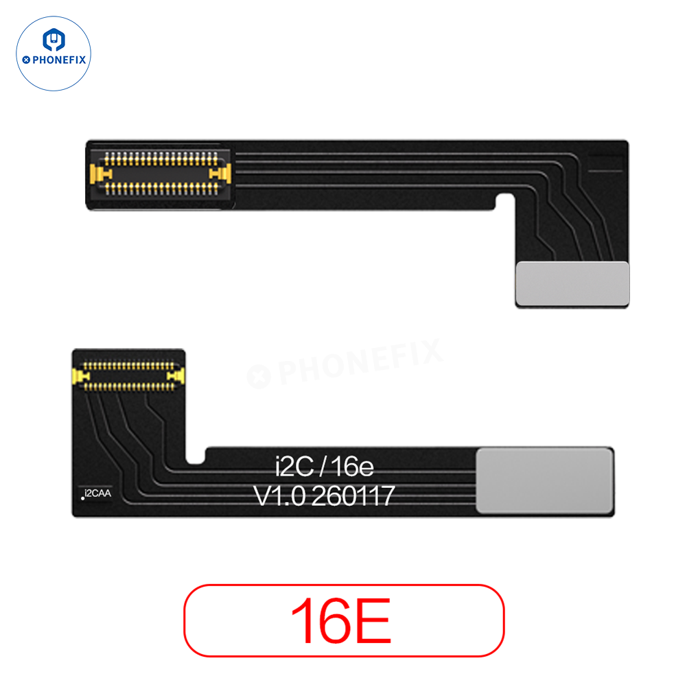 PHONEFIX i2C Dot Matrix Face ID repair tool for iPhone, featuring a compact repair cable for solderless Face ID fixes.
