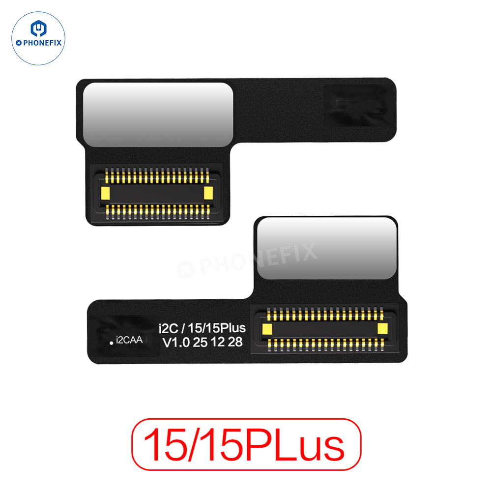 PHONEFIX i2C Dot Matrix Face ID Repair Tool for iPhone 15 Plus, used to fix Face ID without soldering, shown in the image.