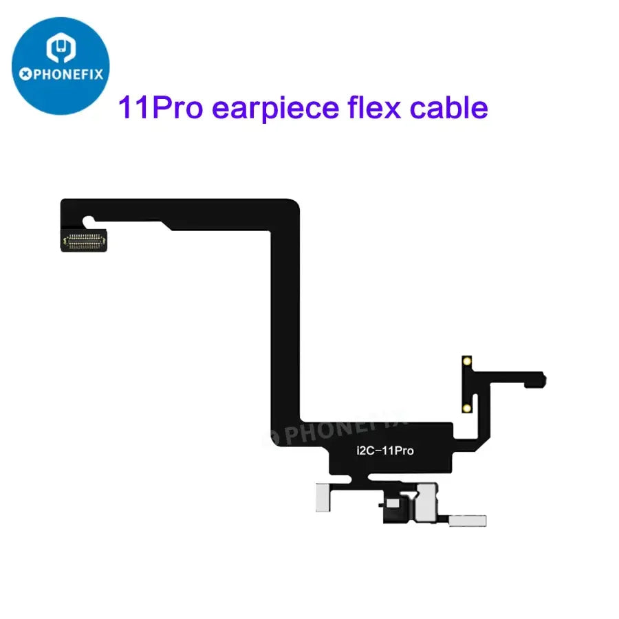 i2C earpiece sensor flex cable for iPhone 8 to 15 Pro Max, used as a Face ID repair tool by PHONEFIX.