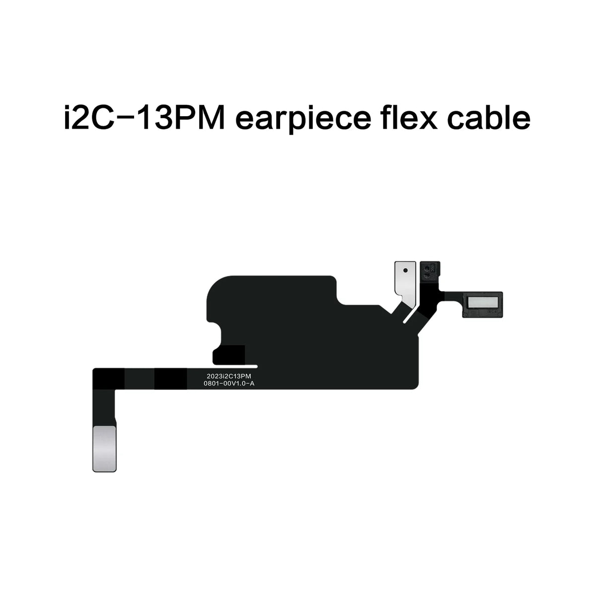 i2C earpiece sensor flex cable for iPhone 8-15 Pro Max, face ID repair tool by PHONEFIX, shown on white background.