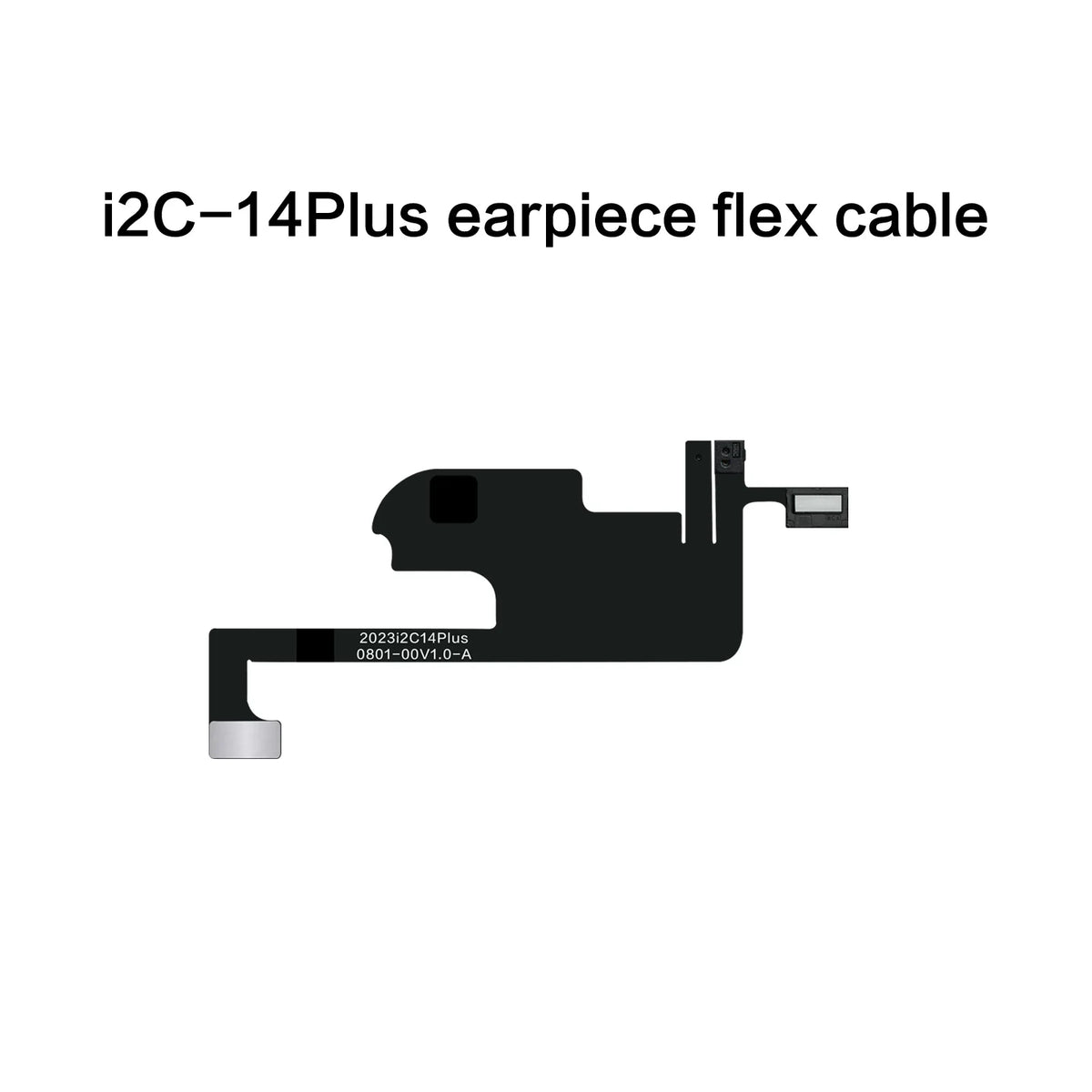 i2C earpiece sensor flex cable for iPhone 8 to 15 Pro Max, used in Face ID repair, with detailed connector and flexible cable.
