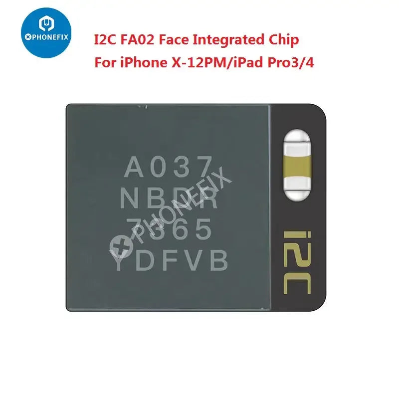 i2C FA02 FA05 Face ID repair integrated chip for iPhone X to 15 Pro Max, used as a Face ID repair tool from PHONEFIX