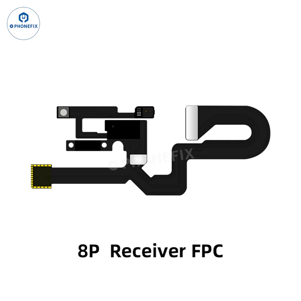 Aweshine FC01 earpiece speaker FPC cable for iPhone Face ID repair, compatible with iPhone 8 and 15 PM models, PHONEFIX brand.
