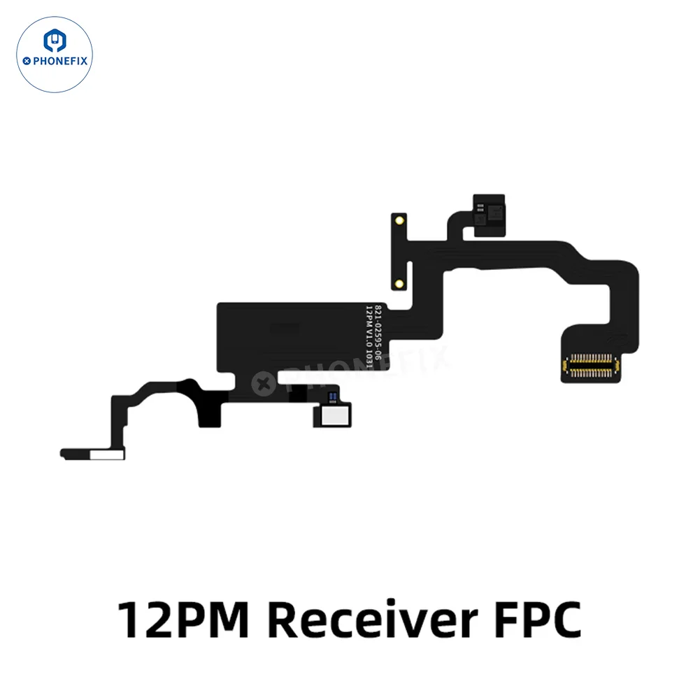 Aweshine FC01 earpiece speaker FPC cable for iPhone Face ID repair, showing the flexible connector and small component.
