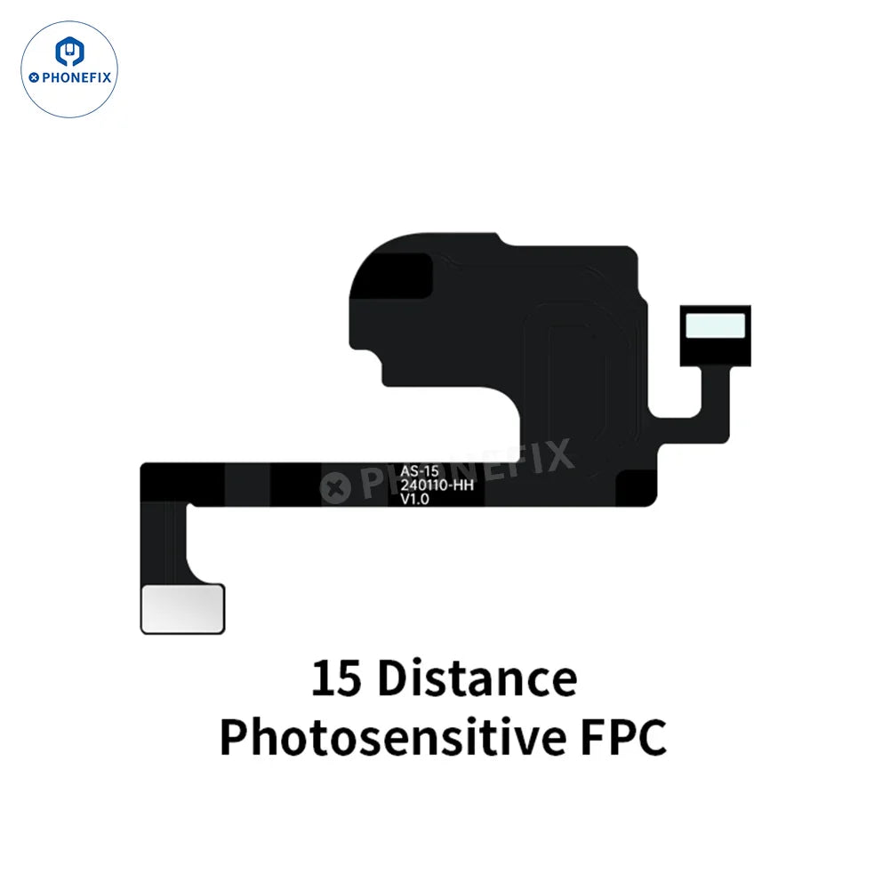 Aweshine FC01 earpiece speaker FPC cable for iPhone Face ID repair, compatible with iPhone 8 to 15 Pro Max, used in repair tools.