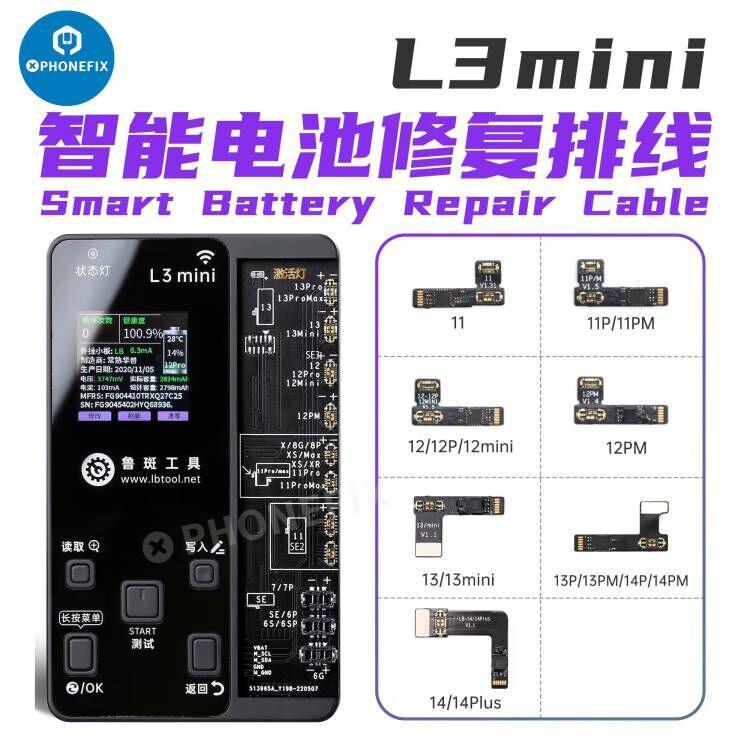 PhoneFix Luban L3 Mini Face ID repair tool for iPhone, supports battery and LCD repairs, compact 2-in-1 programming device.