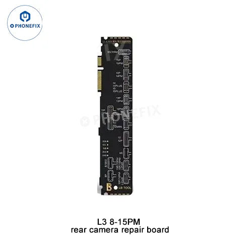 PHONEFIX LUBAN L3 Smart Programmer for iPhone 6-17 Face ID Repair tool, shown with rear camera components for screen and Face ID repair.