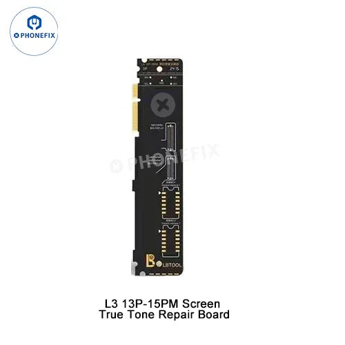 PHONEFIX LUBAN L3 Smart Programmer for iPhone 6-17 Face ID repair and screen replacement, showing the device and repair tool in use.