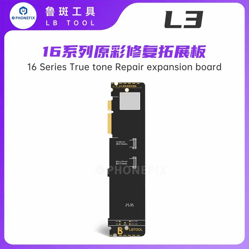 LUBAN L3 Smart Programmer for iPhone 6-17 Face ID repair, showing device with screen and Face ID components, by PHONEFIX.