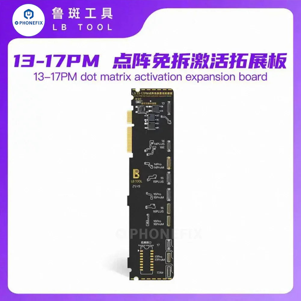 LUBAN L3 Smart Programmer for iPhone 6-17 Face ID repair, showing device with screen and Face ID component access.