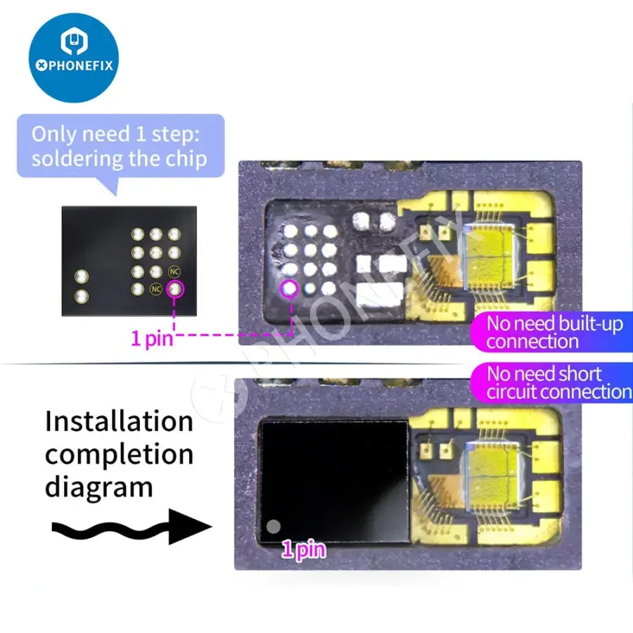 JC Dot Projector Chip for iPhone X-15 Pro Max Face ID repair, universal integrated IC component by PHONEFIX.