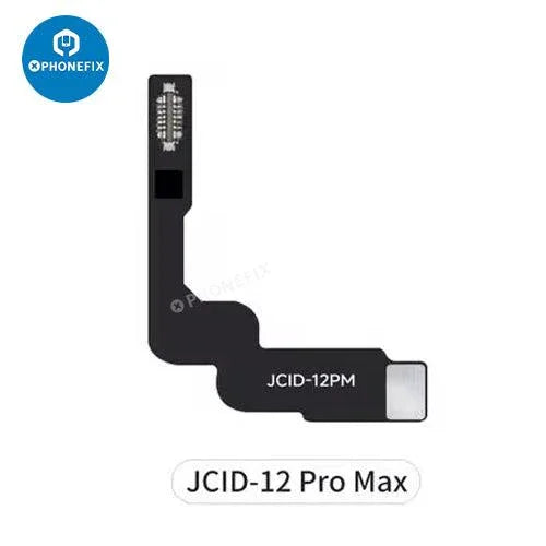 JCID Non-removal FPC Flex Repair tool for iPhone Face ID, made by PHONEFIX, shown on a repair workspace.