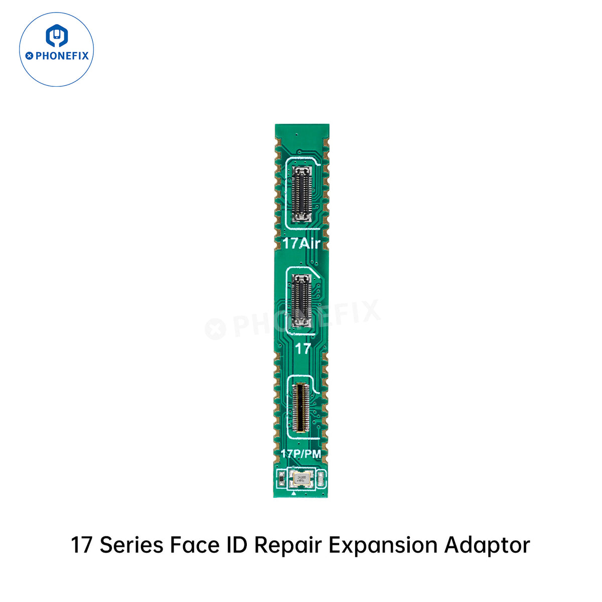 PHONEFIX JCID non-removal FPC flex repair tool for iPhone Face ID, 17 series adapter for non-soldering Face ID repairs.
