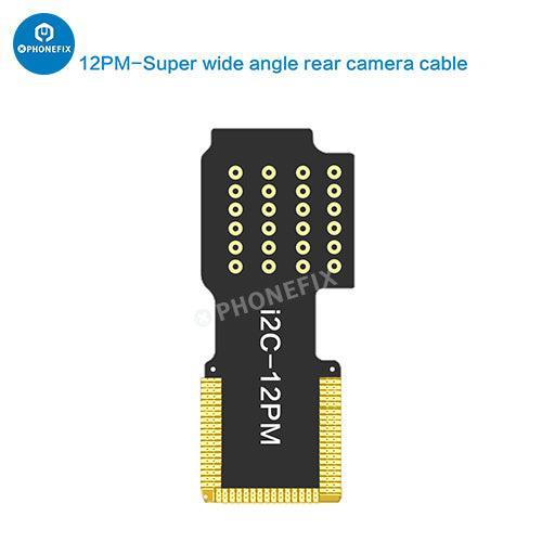 PHONEFIX i2C Wide Angle Telephoto Rear Camera Cable for iPhone X-12 Pro Max Face ID repair tool, showing the cable and connectors.