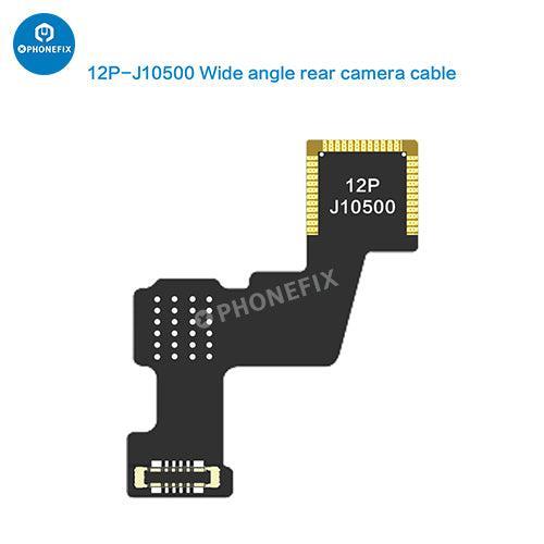 i2C wide angle telephoto rear camera cable for iPhone X-12 Pro Max, compatible with PHONEFIX Face ID repair tool, in packaging.