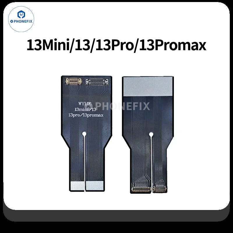 Cable flexible de extensión PHONEFIX WYLIE Dot Matrix para prueba y reparación de Face ID de iPhone, que muestra el pequeño componente de circuito flexible.