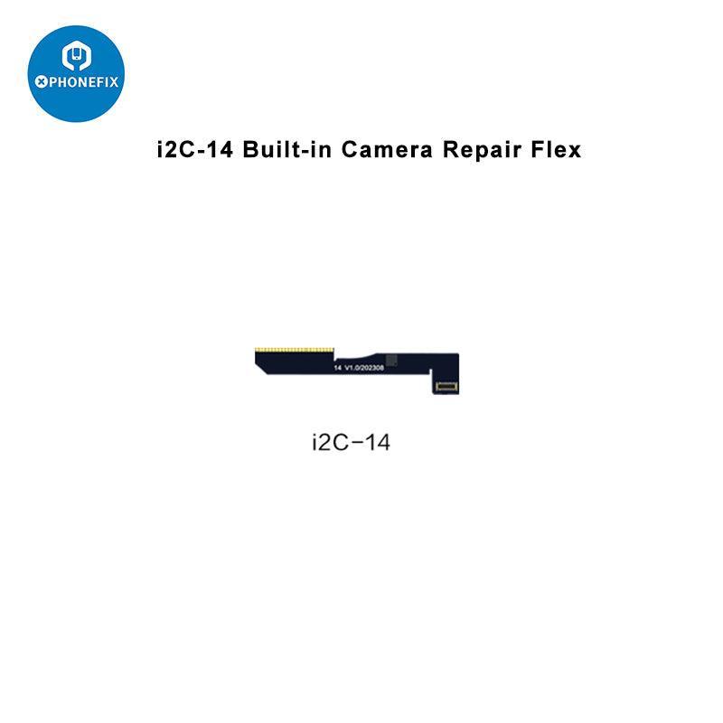 i2C A8S rear camera flex cable for iPhone 11 to 14 Pro Max, used in Face ID repair with PHONEFIX brand.
