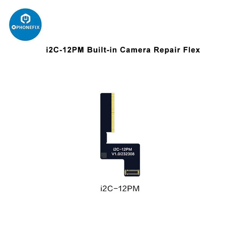 i2C A8S rear camera flex cable for iPhone 11 to 14 Pro Max, used in Face ID repair, by PHONEFIX, showing the flex cable component.