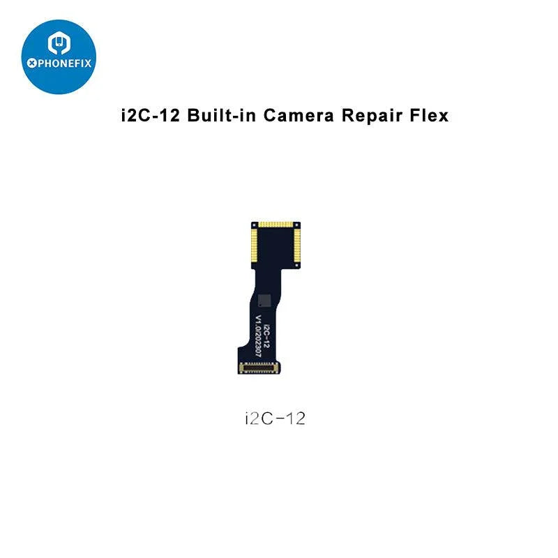 i2C A8S rear camera flex cable for iPhone models, part of PHONEFIX Face ID repair tools, used for iPhone 11 to 14 Pro Max camera repairs