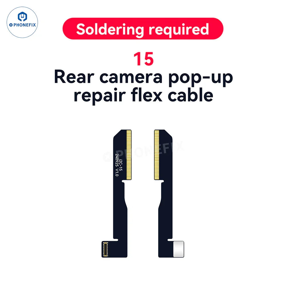 PHONEFIX i2C A8S rear camera flex cable for iPhone, used as face ID repair tool, replacing camera flex cable.