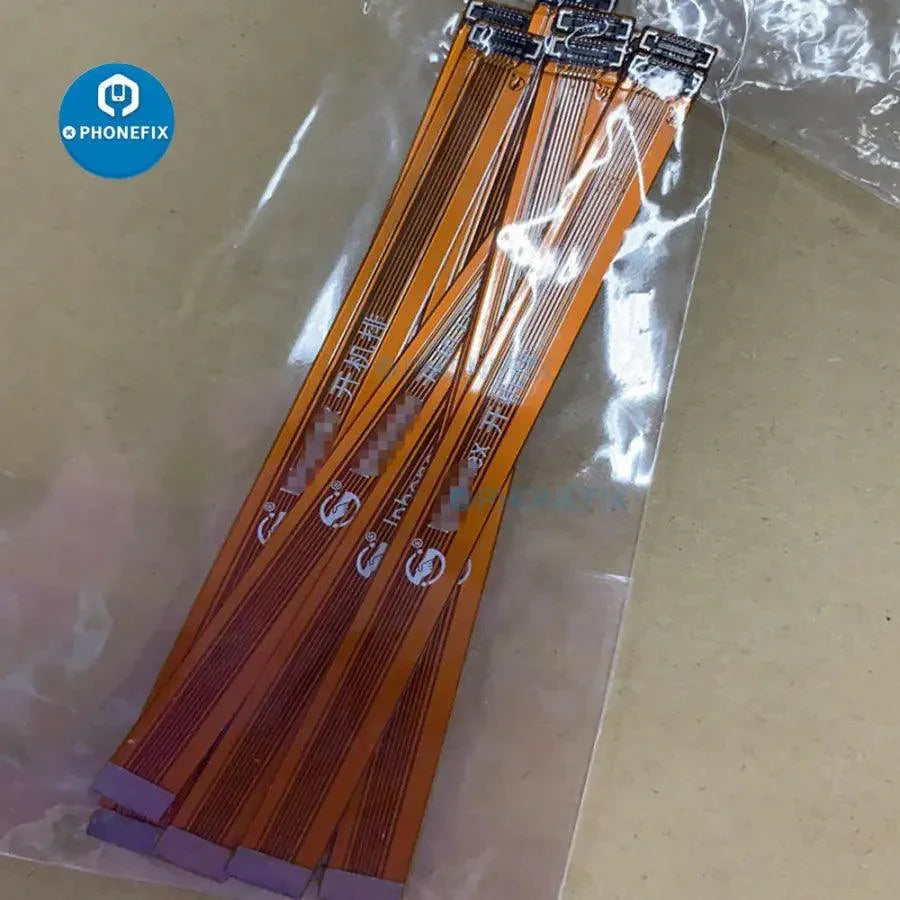 Dot matrix extension test FPC flex cable for iPhone 6S, 7, 8 Plus, XS Max Face ID test tool from PHONEFIX, showing the flexible cable.