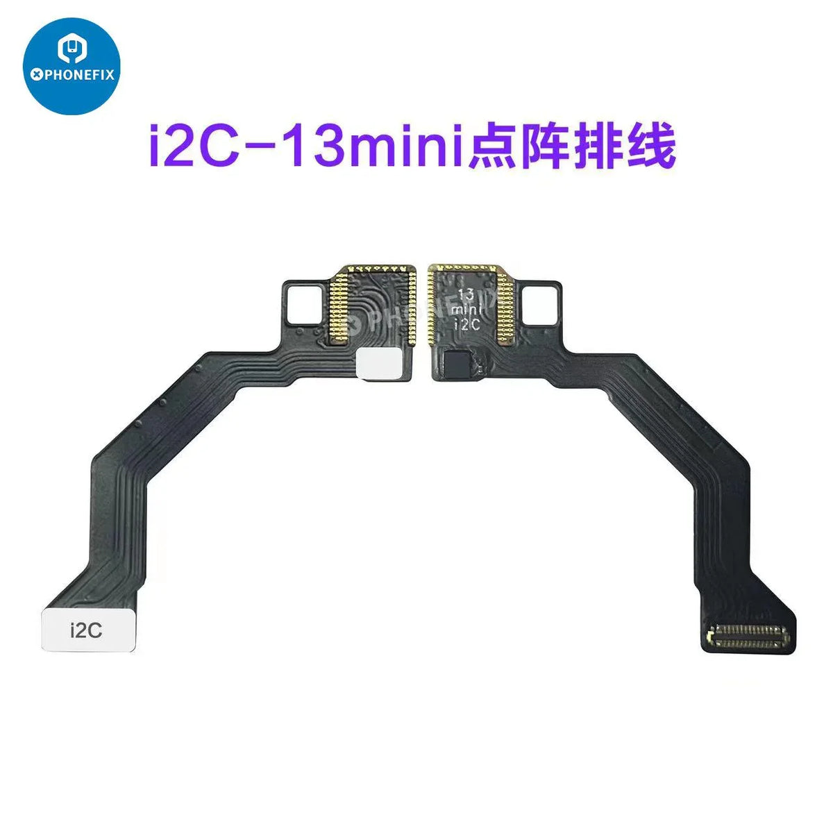 I2C A8S Face ID dot matrix flex cable for iPhone X to 13 Pro Max, used as a Face ID test tool by PHONEFIX.