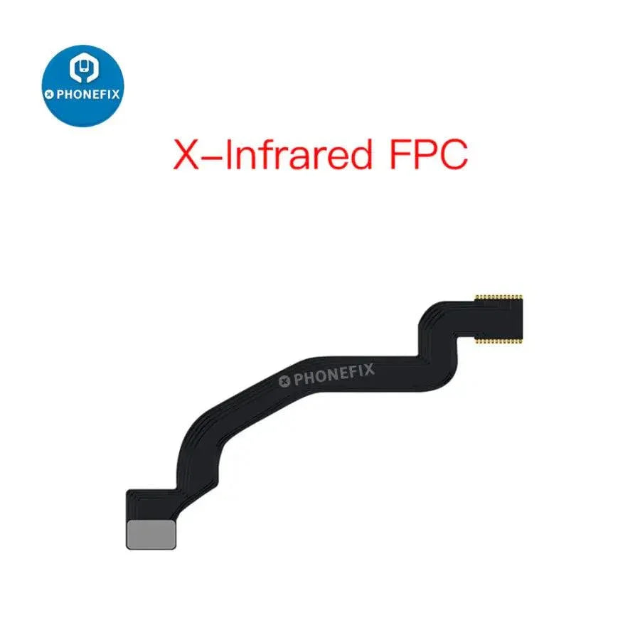 AIXUN infrared FPC flex cable for iPhone X to 13 Pro Max Face ID test and repair, shown with connector and flexible cable.
