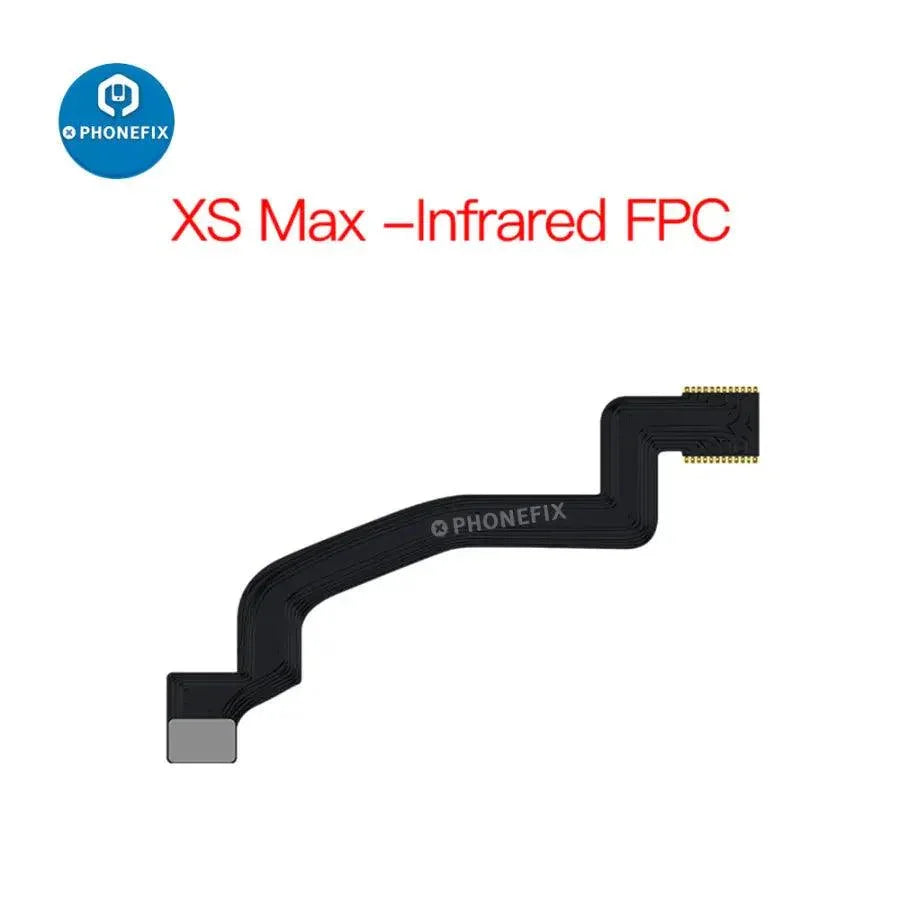 AIXUN infrared FPC flex cable for iPhone X to 13 Pro Max Face ID test and repair, with connector and flexible ribbon cable visible.