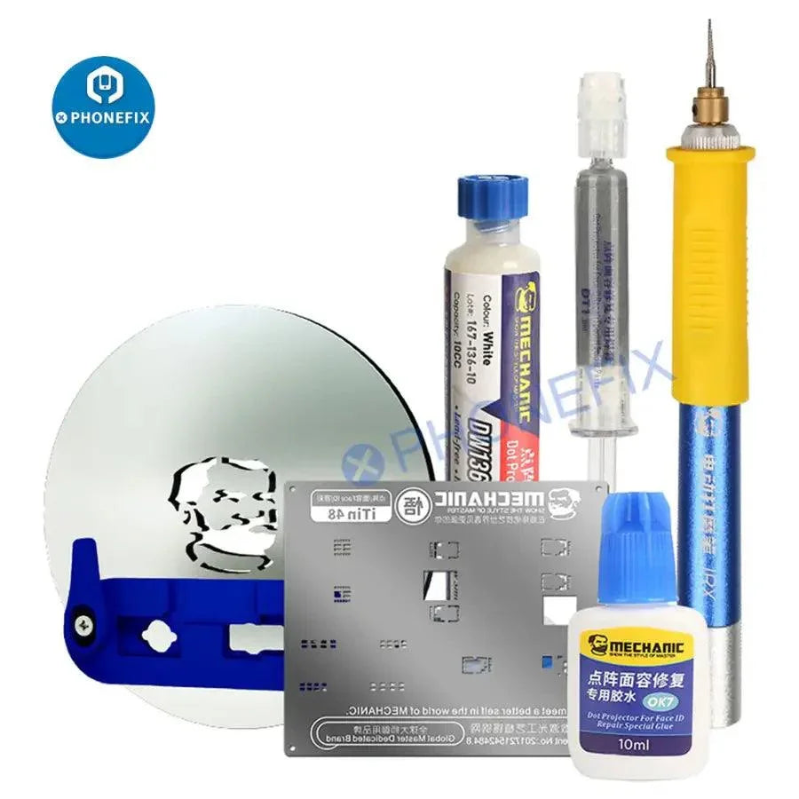 Kit d'outils de réparation de matrice de points PHONEFIX pour iPhone (Face ID non disponible), conçu pour tester et résoudre les problèmes de Face ID.