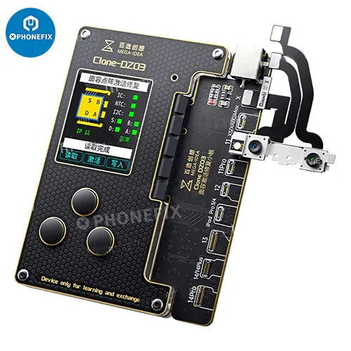 PHONEFIX Clone DZ03 Face ID Test Tool for iPhone X to 15 Pro Max, dot matrix repair instrument for Face ID testing.