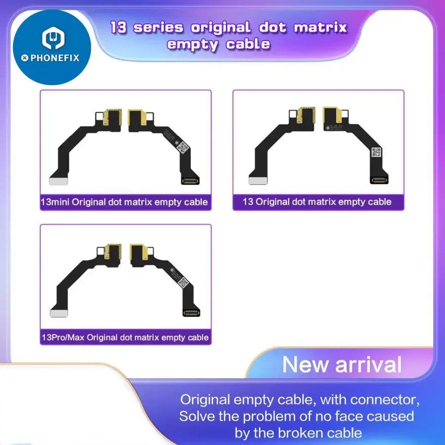 Câble flexible FPC à matrice de points infrarouge I2C pour outil de test Face ID de l'iPhone 13 Pro Max, conçu par PHONEFIX.