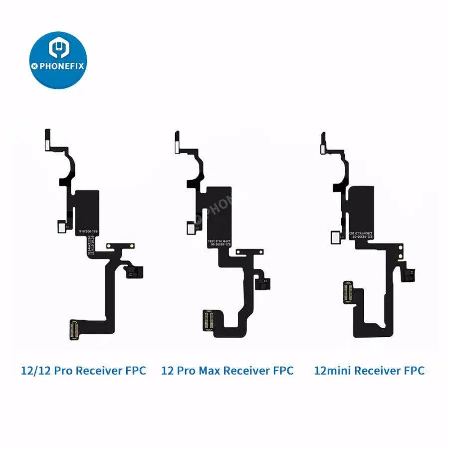 PhoneFix JC Receiver FPC Flex Repair test tool for iPhone X to Pro Max Face ID and True Tone displays, showing flexible connector components.