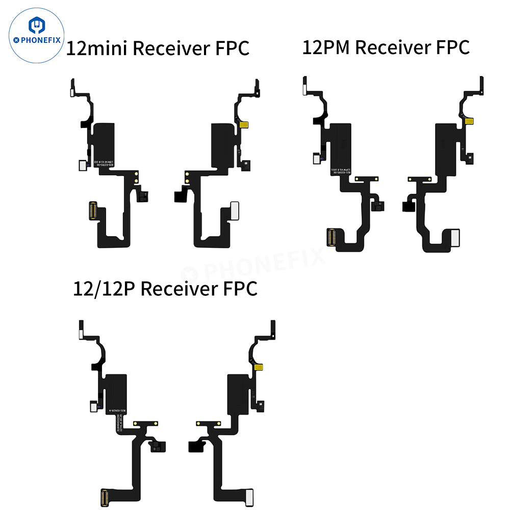 PHONEFIX JC Receiver FPC Flex repair tool for iPhone X to Pro Max Face ID and True Tone sensor testing, with light sensor component.
