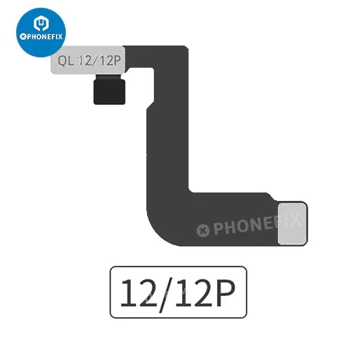 Phonefix Qianli Dot Matrix Flex Cable Lattice IC for iPhone Face ID repair, shown as a test tool with flexible cable and circuit components.