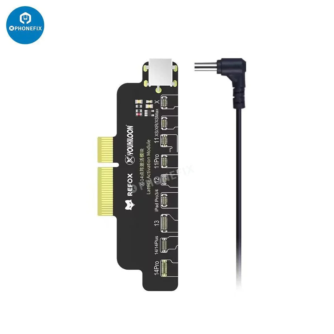 REFOX RP30 Multi-function Restore Programmer for iPhone X-15 Pro Max, Face ID test tool by PHONEFIX, used for device testing and repair.