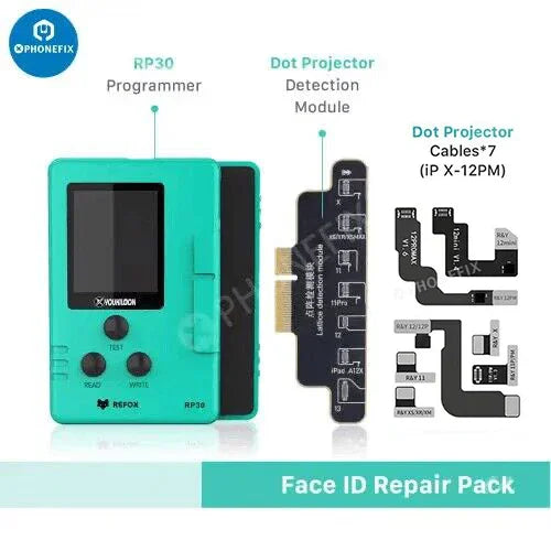 REFOX RP30 Multi-function Restore Programmer for iPhone X-15 Pro Max, Face ID test tool for device diagnostics and repairs.