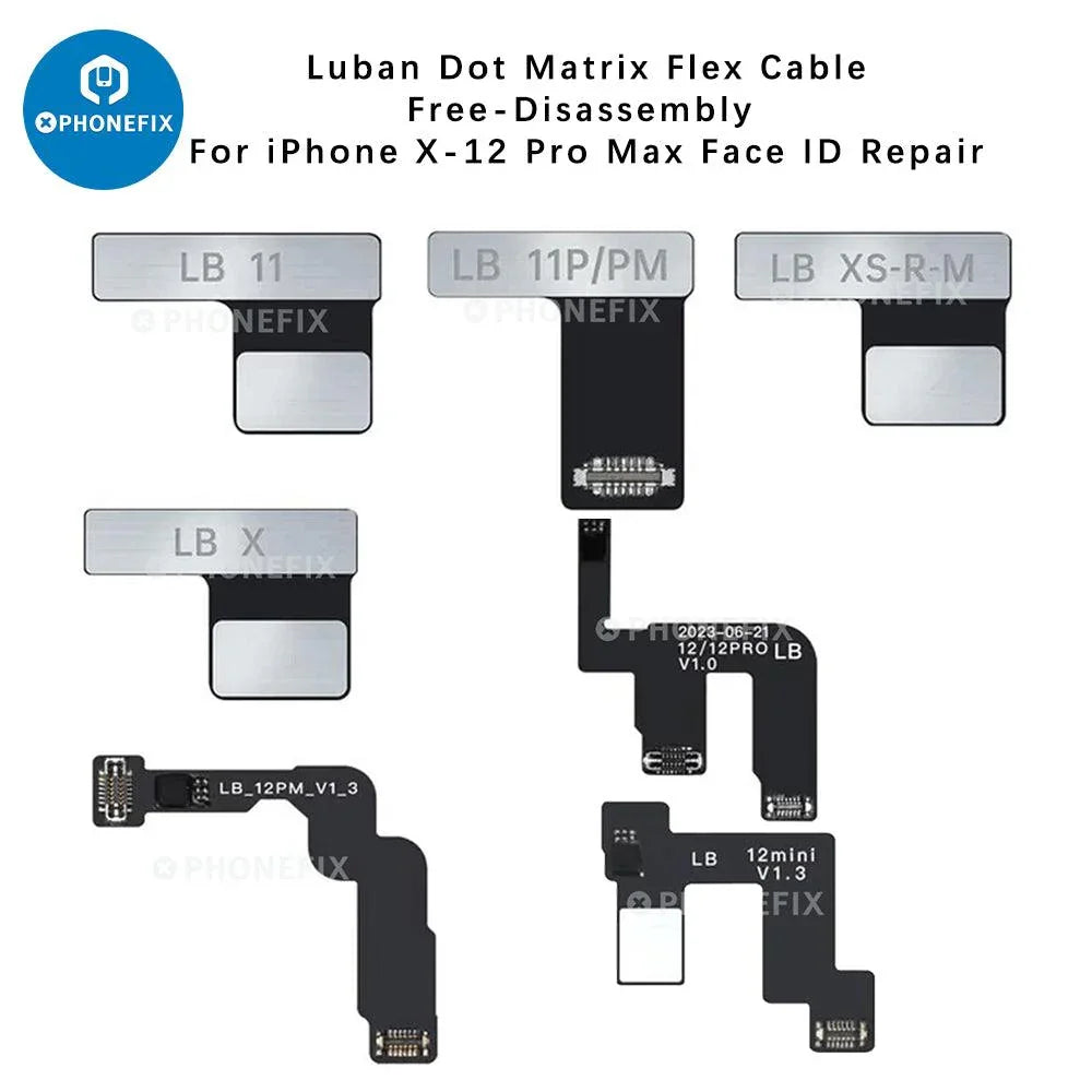 PHONEFIX Luban Face ID test tool with battery receiver and camera repair FPC for iPhone Face ID testing and repair.