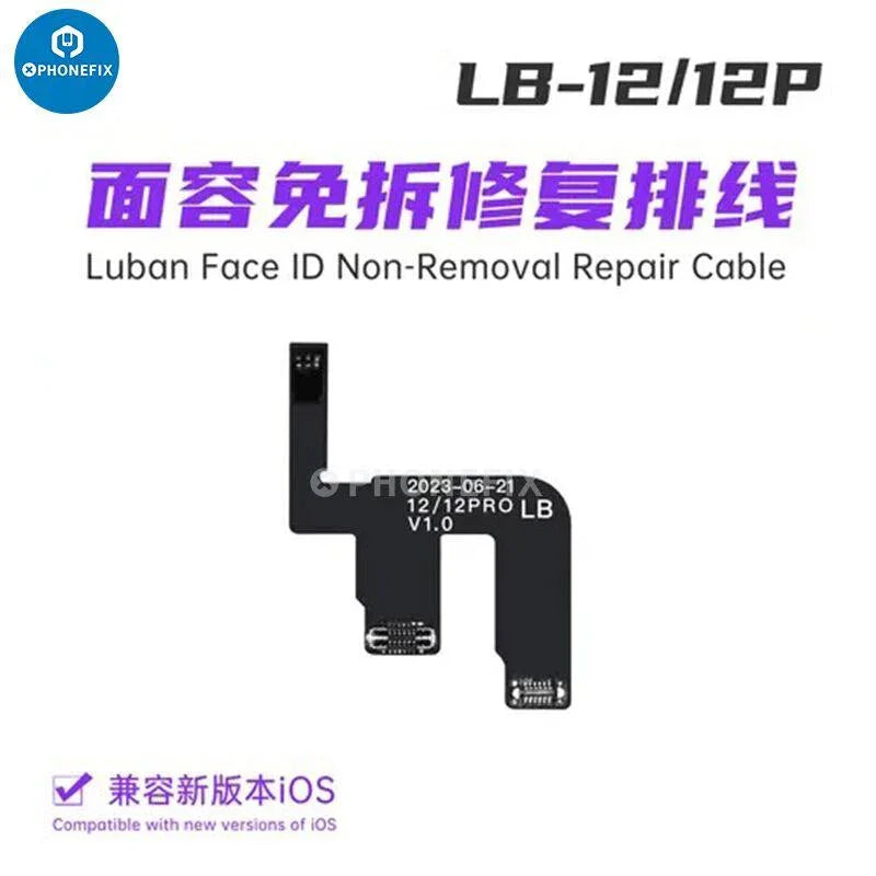 PhoneFix Luban Face ID test tool for iPhone with battery receiver and camera repair FPC, used for Face ID testing and repair.