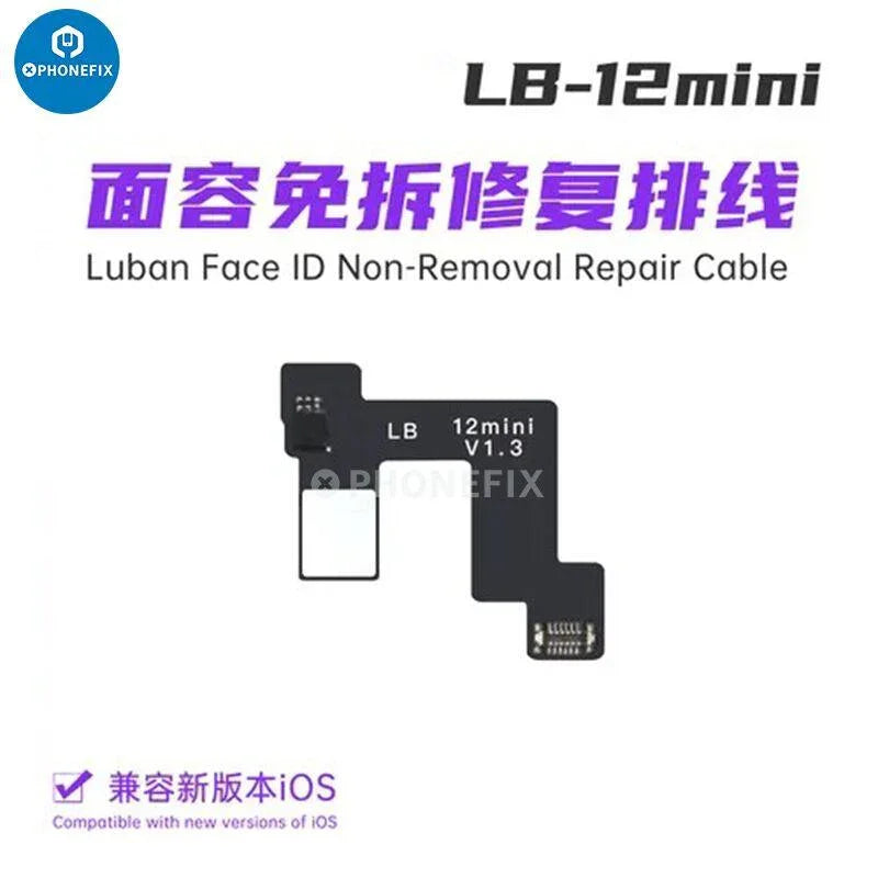PhoneFix Luban Face ID test tool for iPhone, includes battery receiver and camera repair FPC connector for Face ID testing.