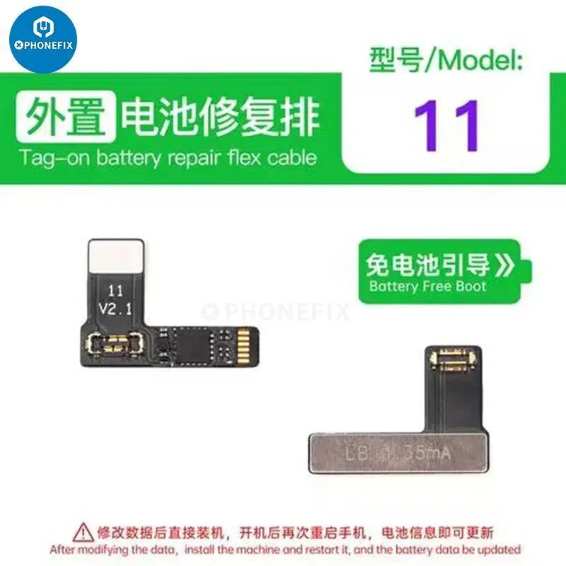 PHONEFIX Luban Face ID test tool for iPhone, includes battery receiver and FPC camera repair components.