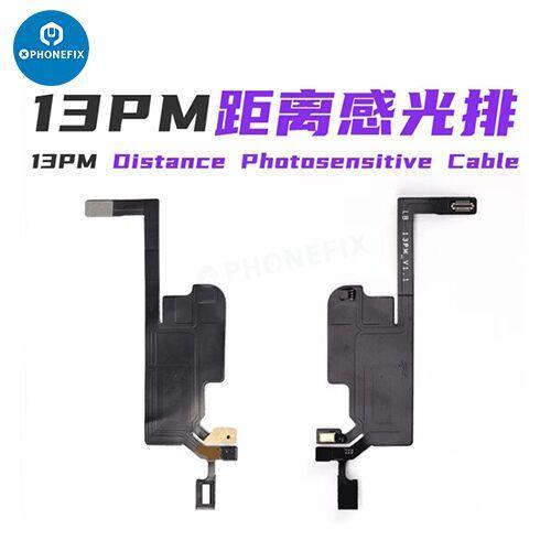 PHONEFIX Luban Face ID test tool for iPhone, includes battery receiver and FPC camera repair components.